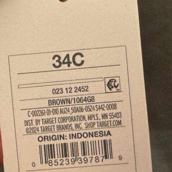 Auden Bra Womens 34C Brown Smooth Light Lift Demi Coverage Comfort Wire Neutral - Picture 6 of 8